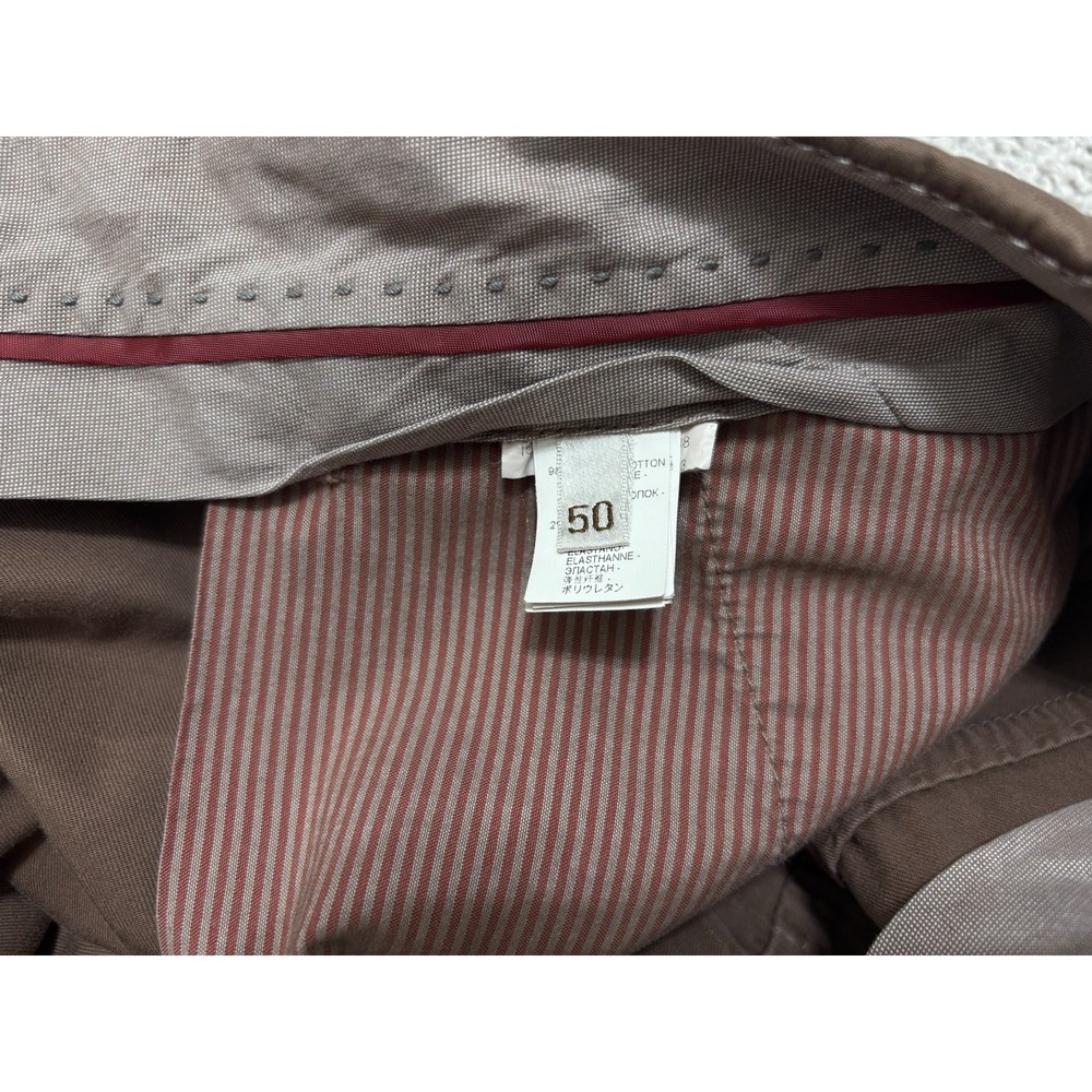 Brunello Cucinelli Chino Pants Trousers Stretch Brown Italy Mens Sz 50 (~33x30) - Picture 10 of 16